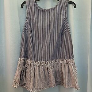 Stripe peplum style sleeveless top